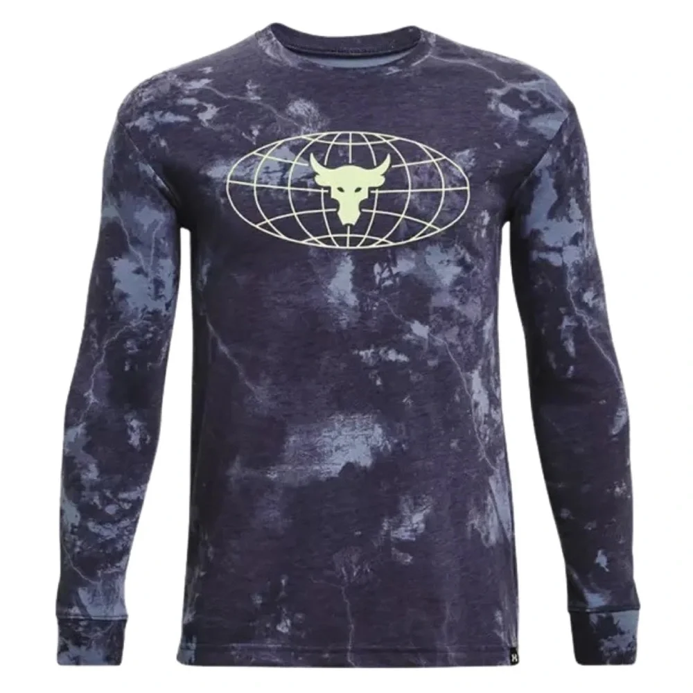 UNDER ARMOUR • Boys Project Rock Brahman Globe Long Sleeve Shirt - Picture 1 of 5